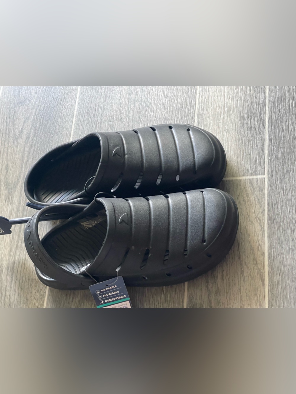 Men's Black Slip-On Water-Ready Clog Sandals